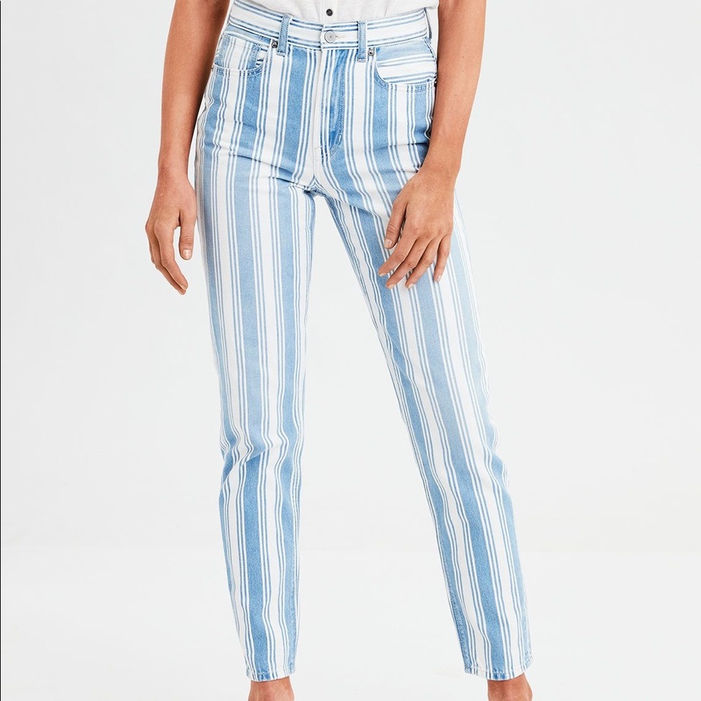 Striped Mom Jeans